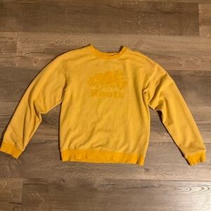 Women’s Roots gold logo sweatshirt, XS